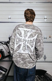 West Coast Choppers Camo Long Sleeve Waffle Knit T-Shirt