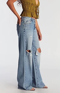 Pacsun Casey Low Rise Baggy Jeans Ripped Medium Indigo