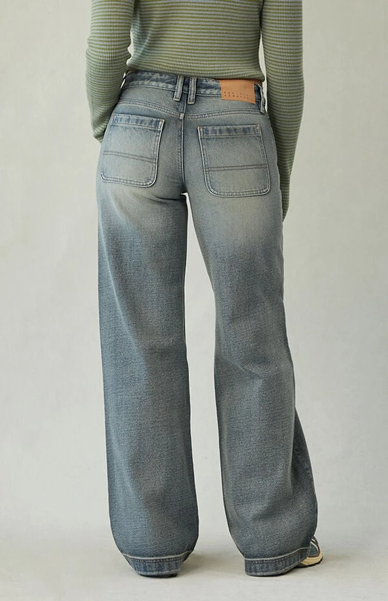 Pacsun Casey Low Rise Baggy Jeans Light Blue Wash