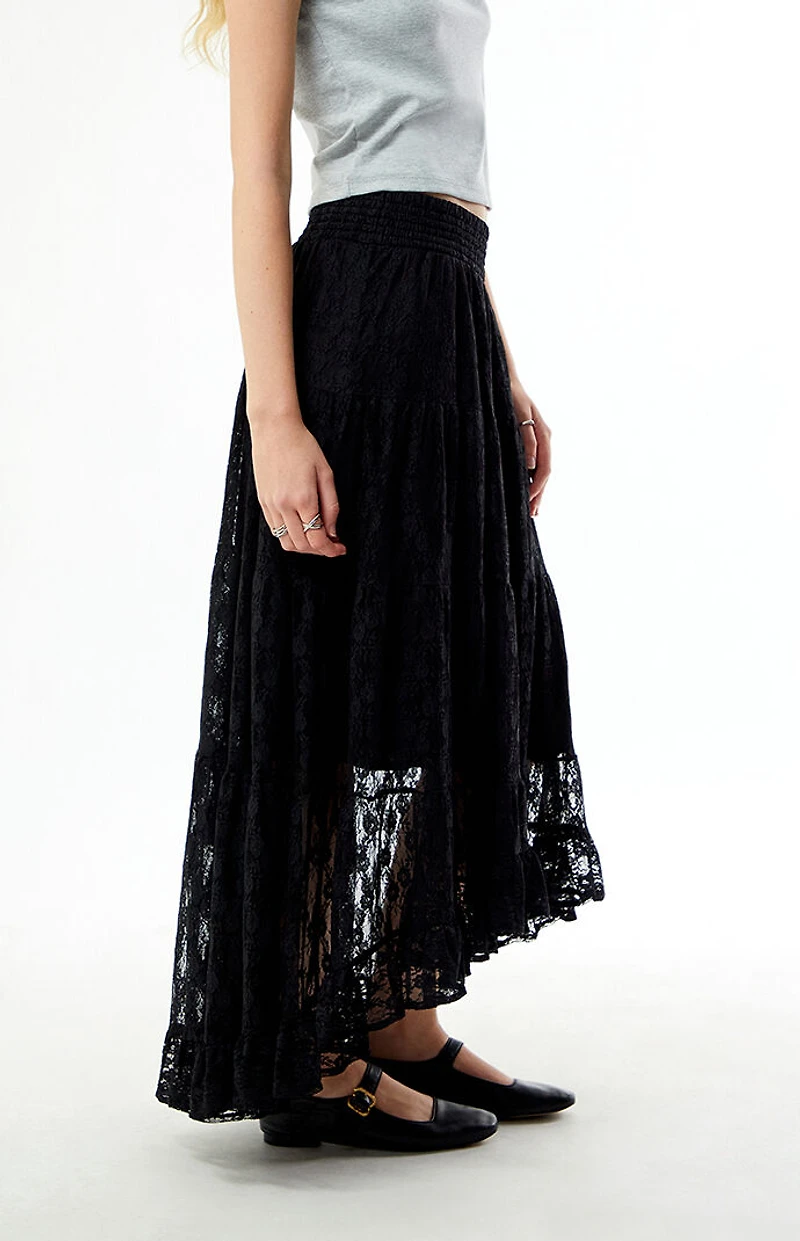 Your Favorite High-Low Lace Midi Skirt
