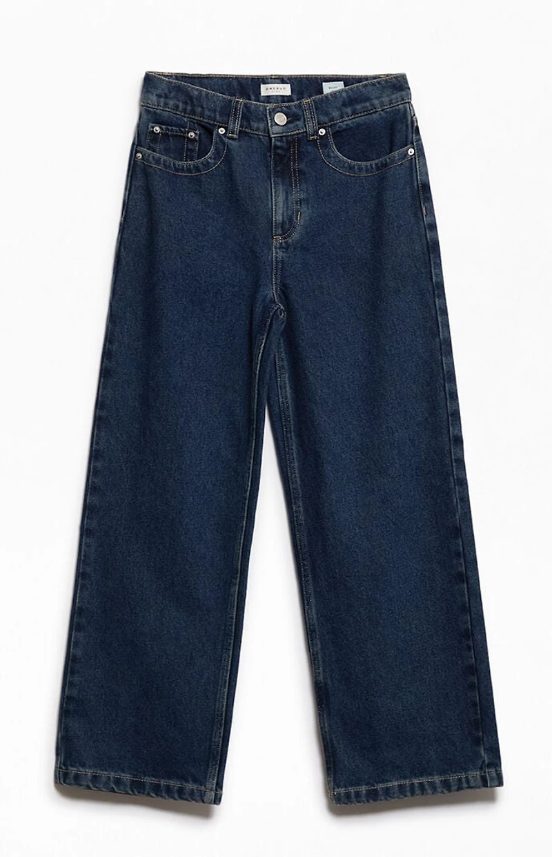 Pacsun Kids Baggy Jeans Contrast Stitch Dark Blue