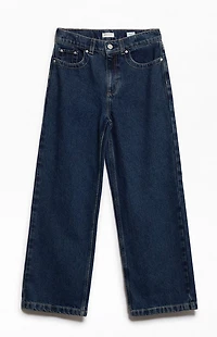 Pacsun Kids Baggy Jeans Contrast Stitch Dark Blue