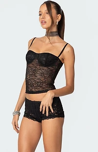 Edikted Krissy Sheer Lace Cupped Corset