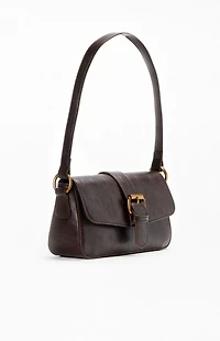 John Galt Brown Buckle Shoulder Bag