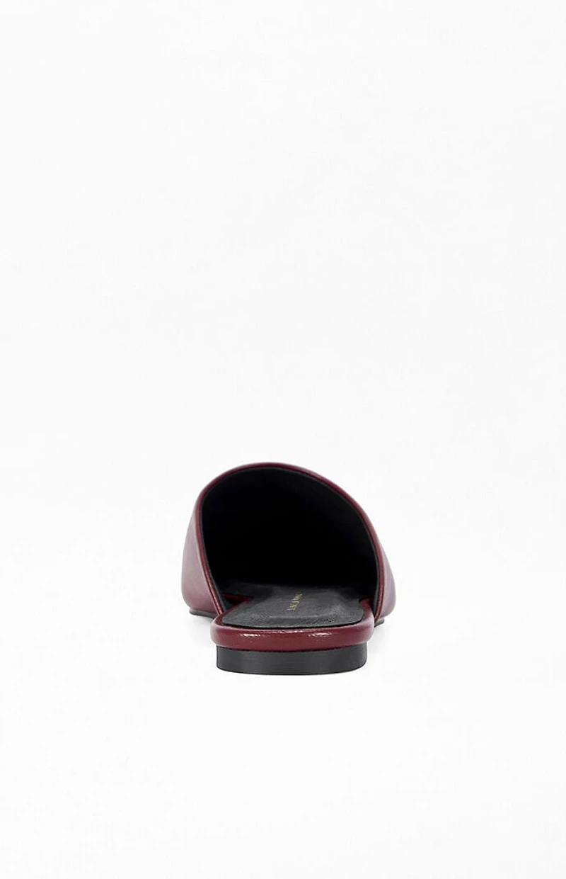 AZALEA WANG Women's Raphael Burgundy Leather Flats