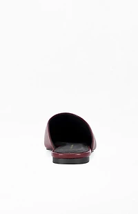 AZALEA WANG Women's Raphael Burgundy Leather Flats