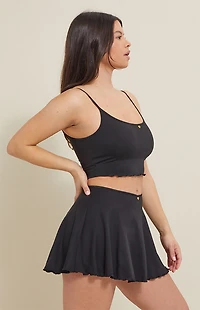 PAC 1980 Active Black Charmed Cropped Tank Top