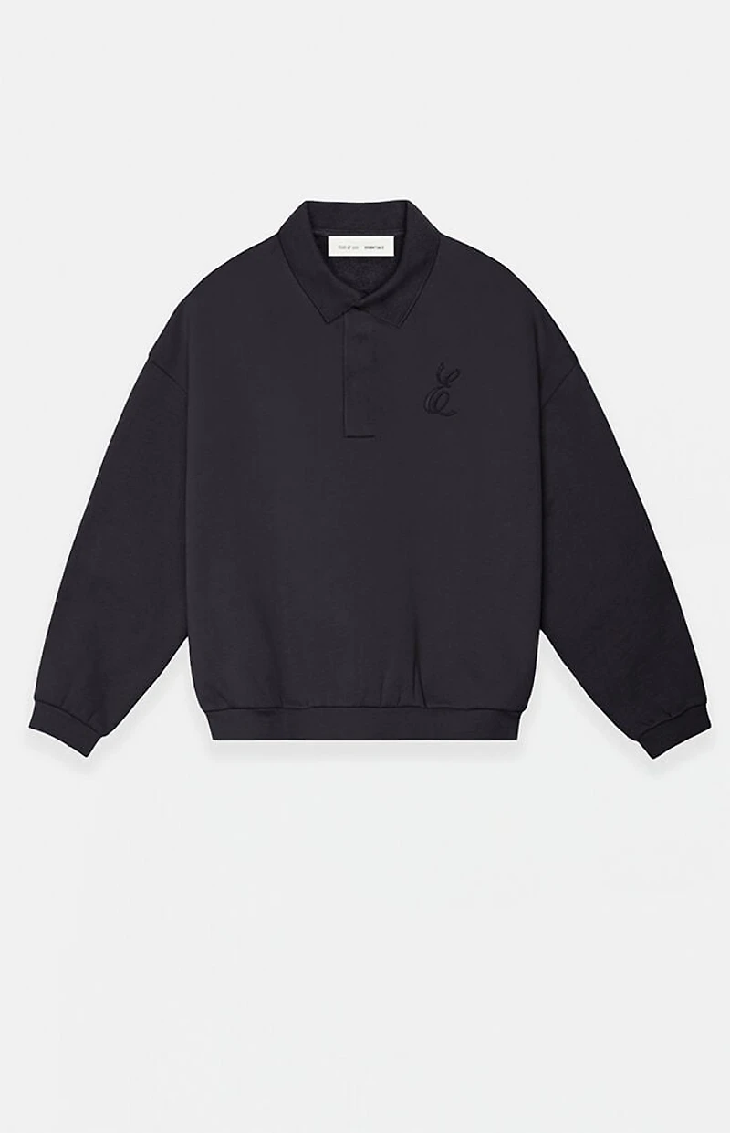 Fear of God ESSENTIALS Vintage Black Classic Polo Sweatshirt