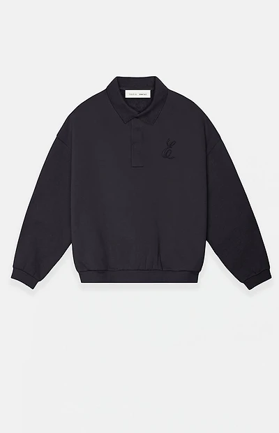 Fear of God ESSENTIALS Vintage Black Classic Polo Sweatshirt