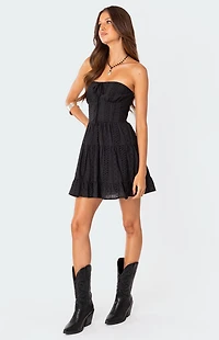 Edikted Liora Lacey Cotton Mini Dress