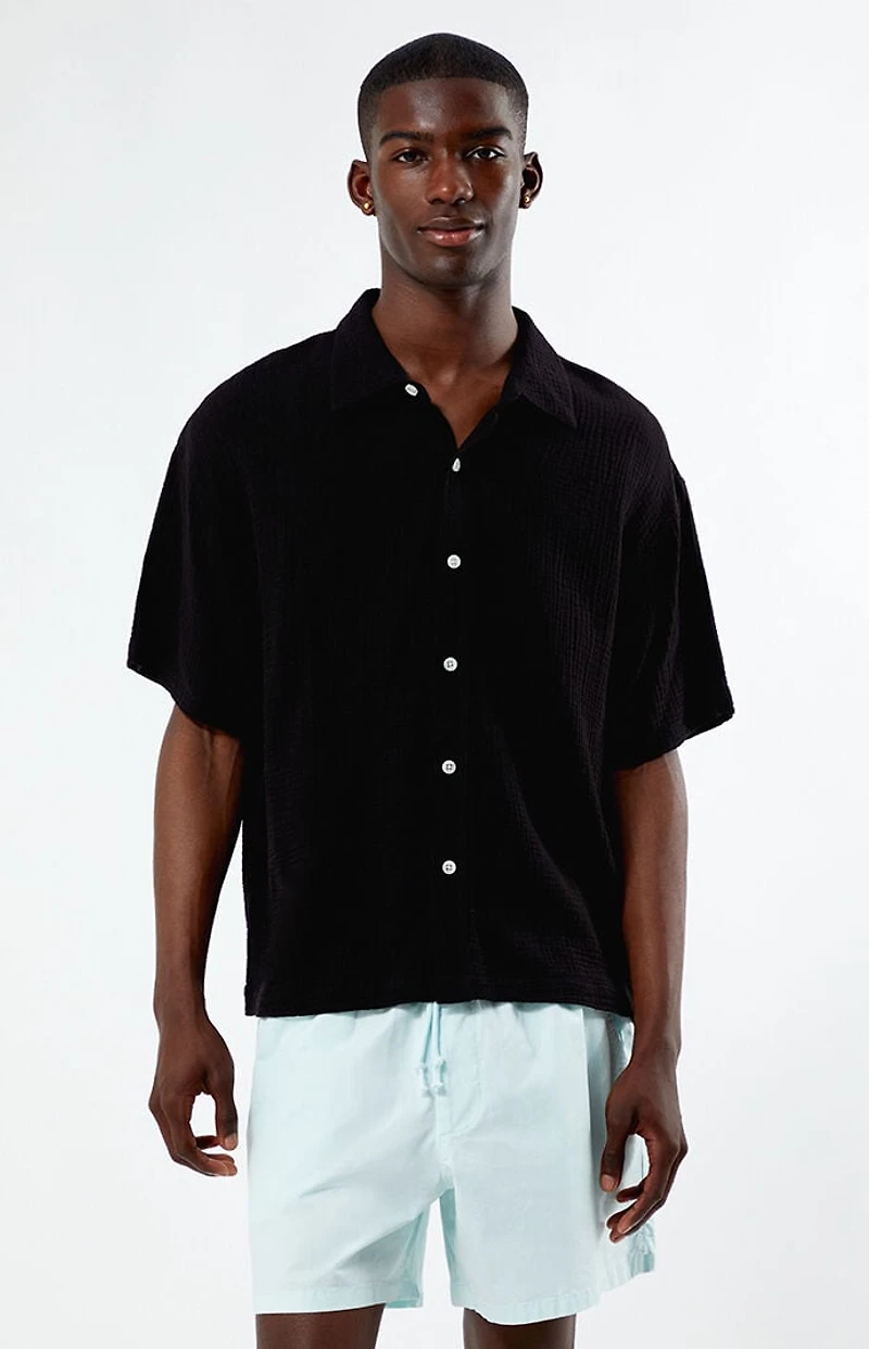 Pacsun Black Boxy Button Down Shirt