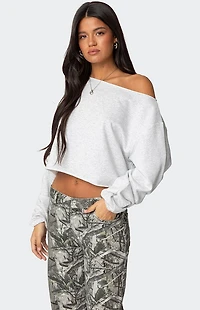 Edikted Aveline Off Shoulder Light Sweatshirt
