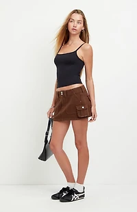 Pacsun Piper Brown Low Rise Micro Jean Skirt