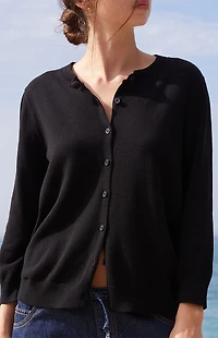John Galt Black Button Down Cardigan