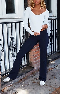 John Galt Light Blue Mckenna Long Sleeve Top