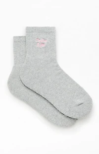 Pacsun I'm Just A Girl Embroidered Quarter Crew Socks