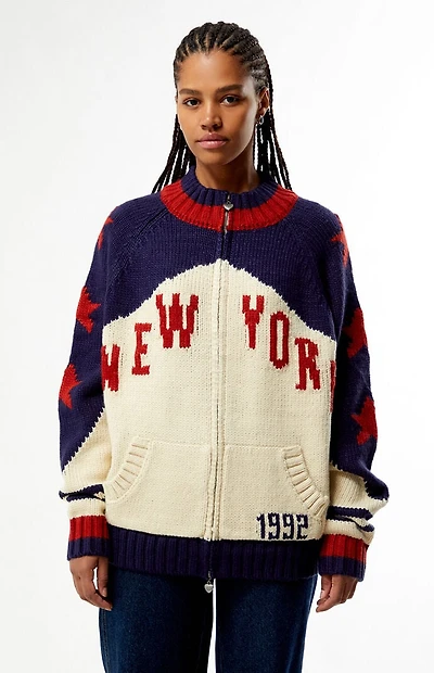 Daisy Street Storm Knit Mock Neck Zip Up Sweater