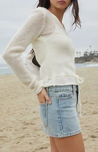 John Galt Light Indigo Malia Denim Mini Skirt