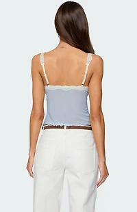 Edikted Contrast Lacey Mesh Tank Top