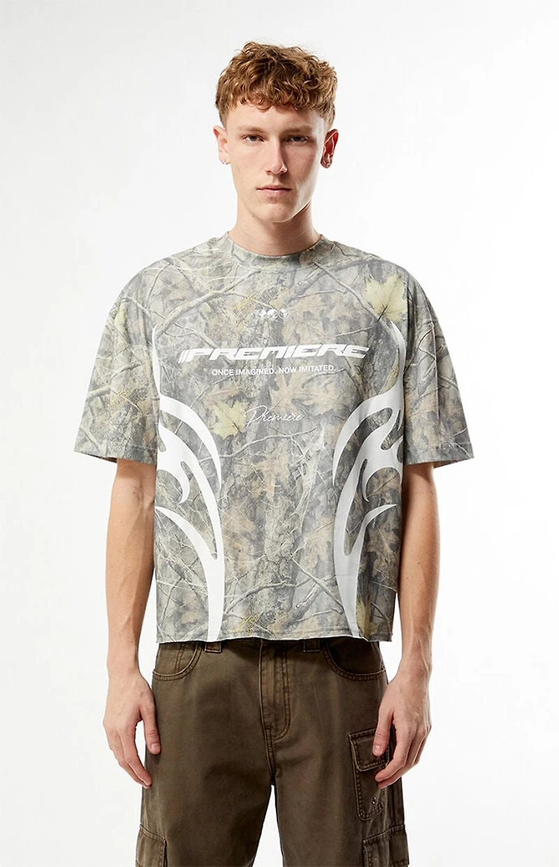 Pacsun Premiere Camo Cropped Boxy T-Shirt