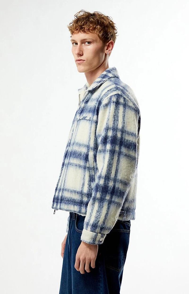 Pacsun Sedona Blue & White Plaid Gas Jacket