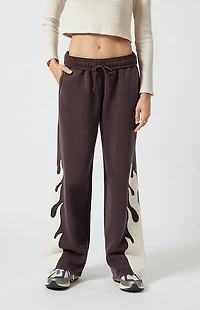 Pacsun Flame Applique Vintage Wash Baggy Sweatpants