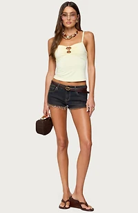 Edikted Mistie Denim Micro Shorts