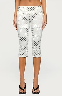 Edikted Eloisa Polka Dot Foldover Capri Pants