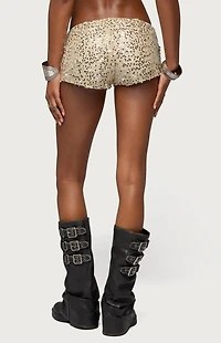 Edikted Annael Sequin Knit Micro Shorts