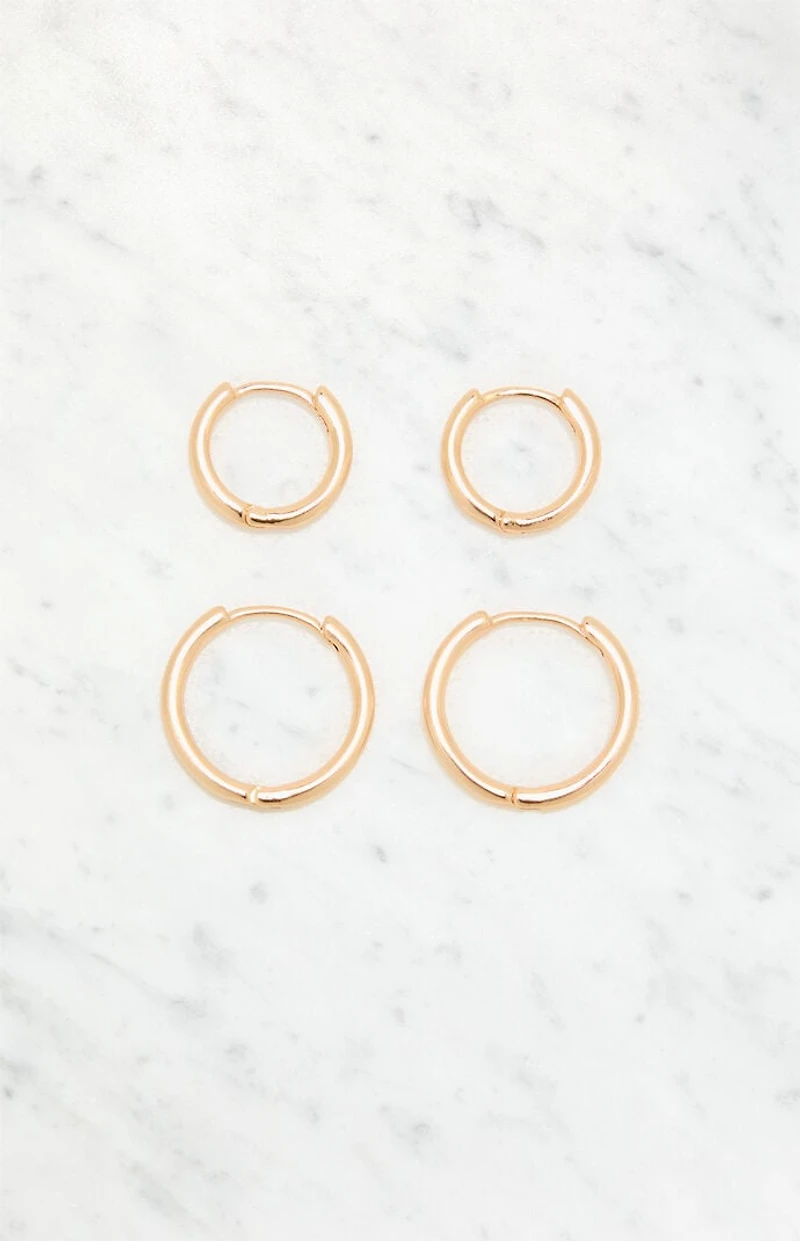 John Galt 2 Pack Gold Hoop Earrings