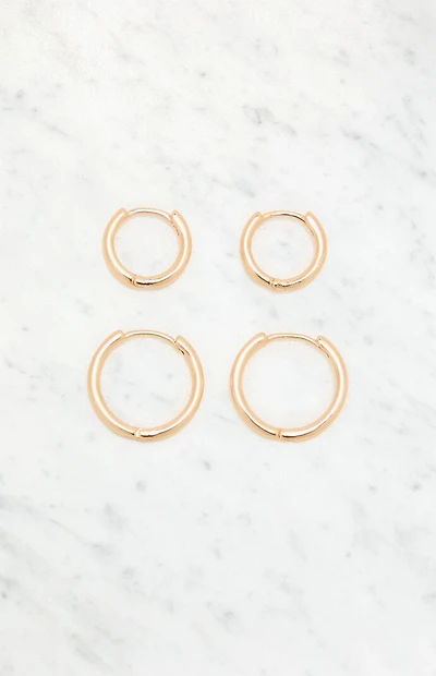 John Galt 2 Pack Gold Hoop Earrings