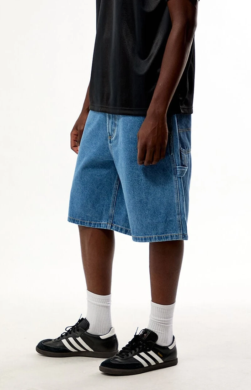 Obey Medium Blue Bigwig Baggy Jean Shorts