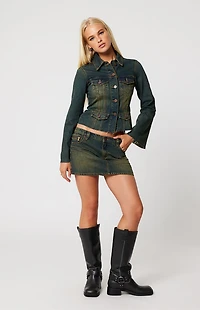 ABRAND 99 Xena Low Rise Denim Mini Skirt