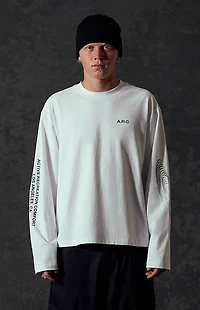 A.R.C. White Channel Oversized Long Sleeve T-Shirt