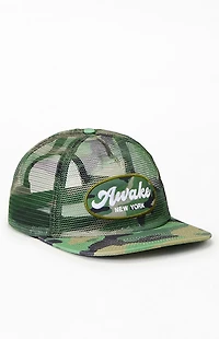 Awake NY Camo Logo Patch Mesh Trucker Hat