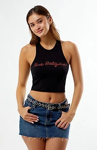 True Religion Crystal Cropped Tank Top