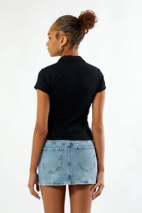 Your Favorite Margot Button Front Fitted Polo Shirt