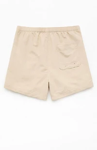 Pacsun Baggy Oatmeal 4.5" Swim Trunks