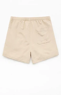 Pacsun Baggy Oatmeal 4.5" Swim Trunks