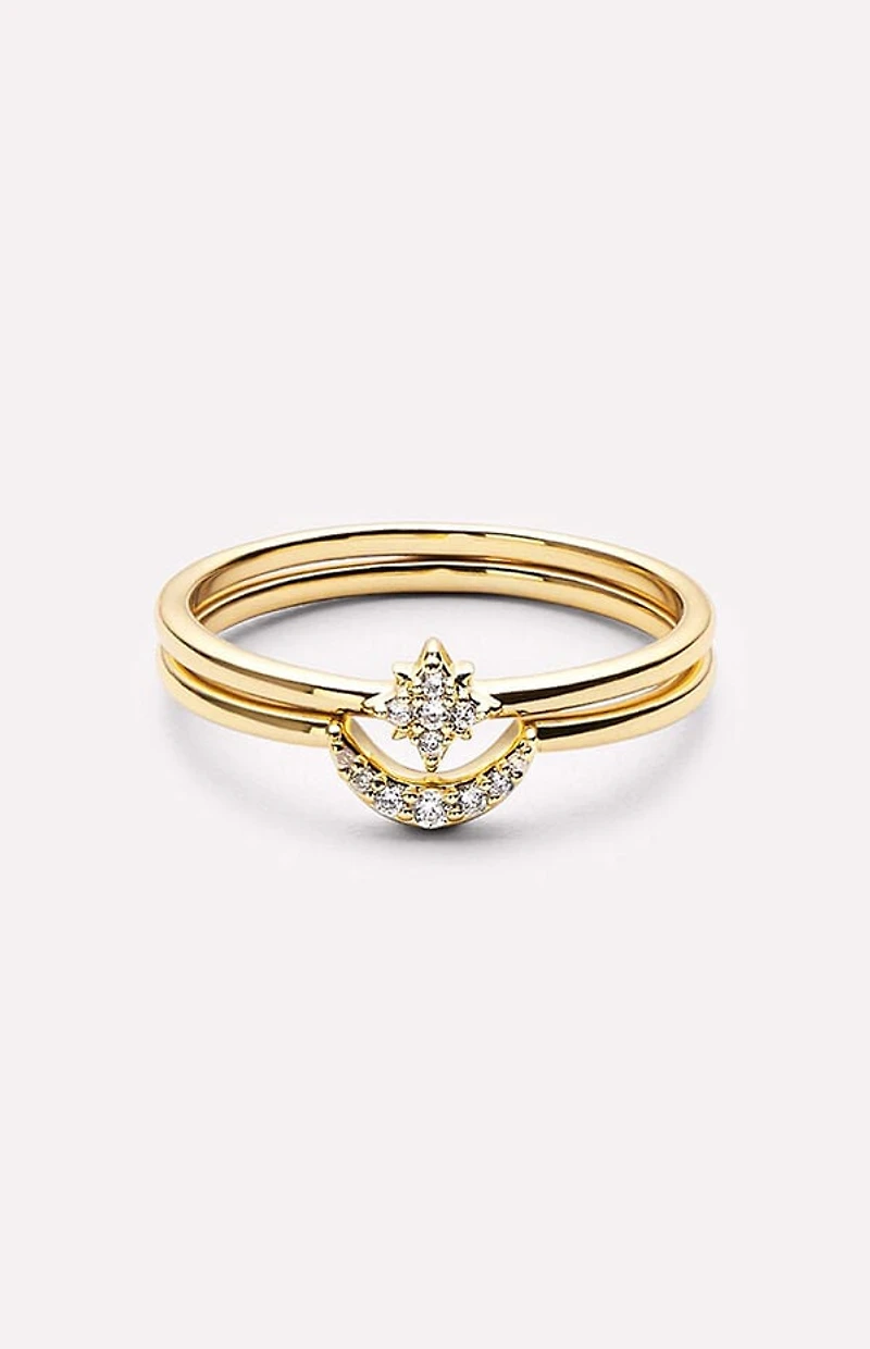 Ana Luisa Sky Moon and Star Rings