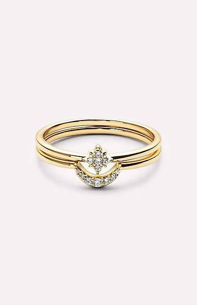 Ana Luisa Sky Moon and Star Rings