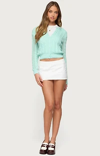 Edikted Haisley Cable Knit Cardigan