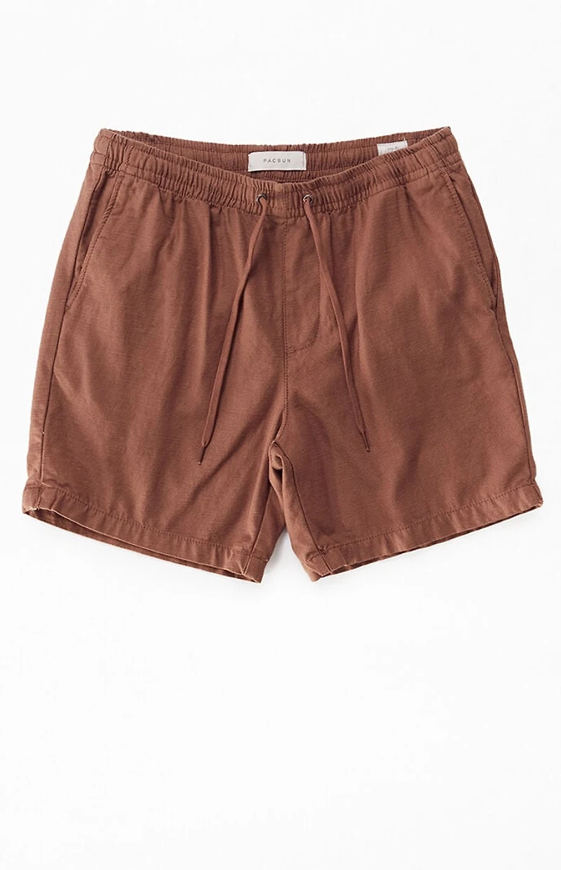 Pacsun Brown Cole Cotton Volley Shorts