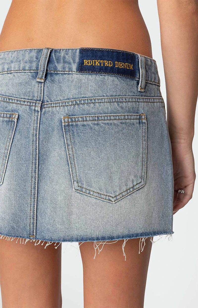 Edikted Brantley Denim Mini Skirt