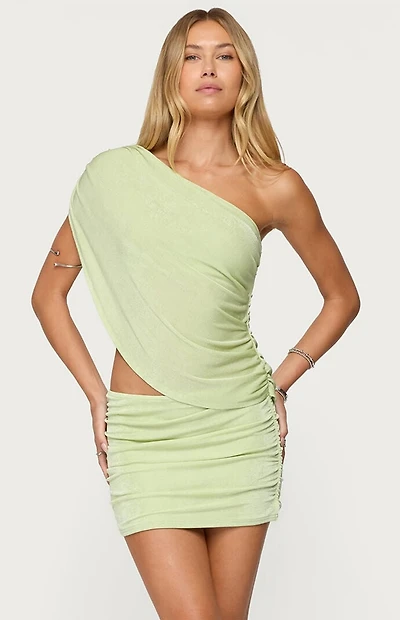 Edikted Fiora One Shoulder Cutout Mini Dress