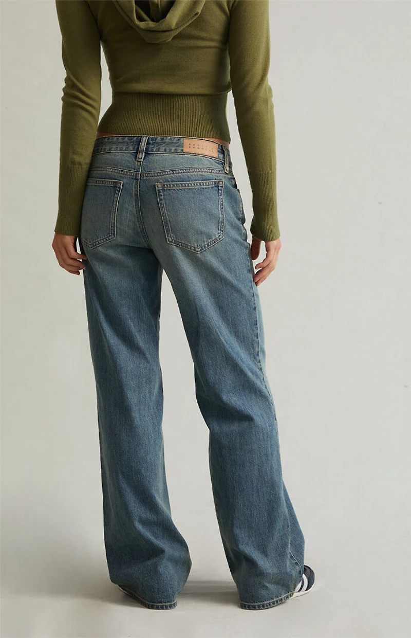 Pacsun Zoe Low Rise Girlfriend Jeans Medium Blue Wash