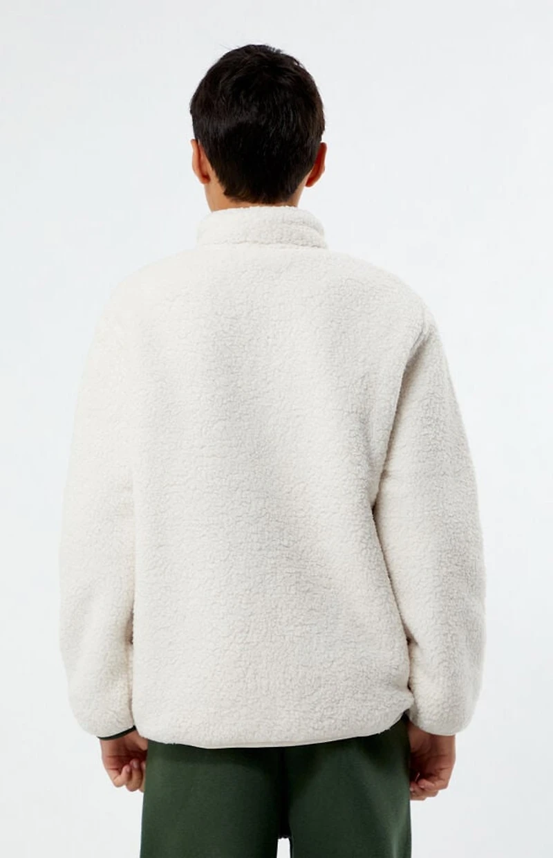 Pacsun Kids Taupe Sherpa Full Zip Shacket