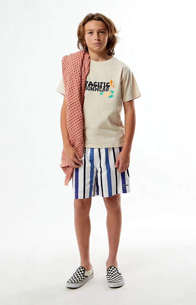 Pacsun Kids Roosevelt Striped 4.5" Swim Trunks