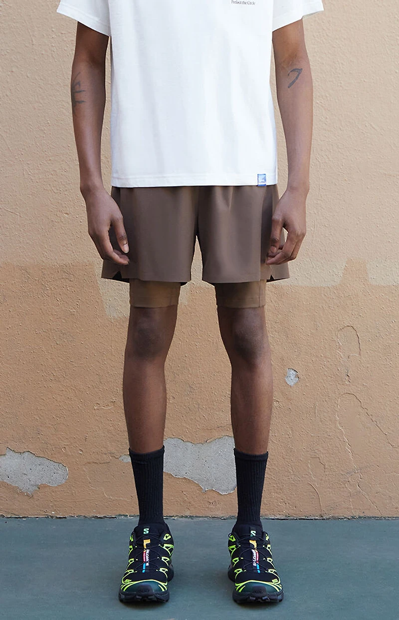 A.R.C. Active Brown Mesh Running Shorts