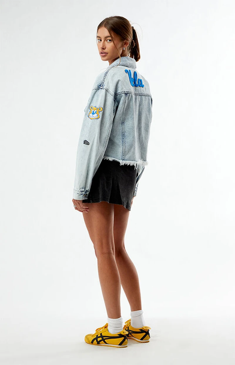HYPE & VICE UCLA Bruins Frayed Cropped Denim Jacket